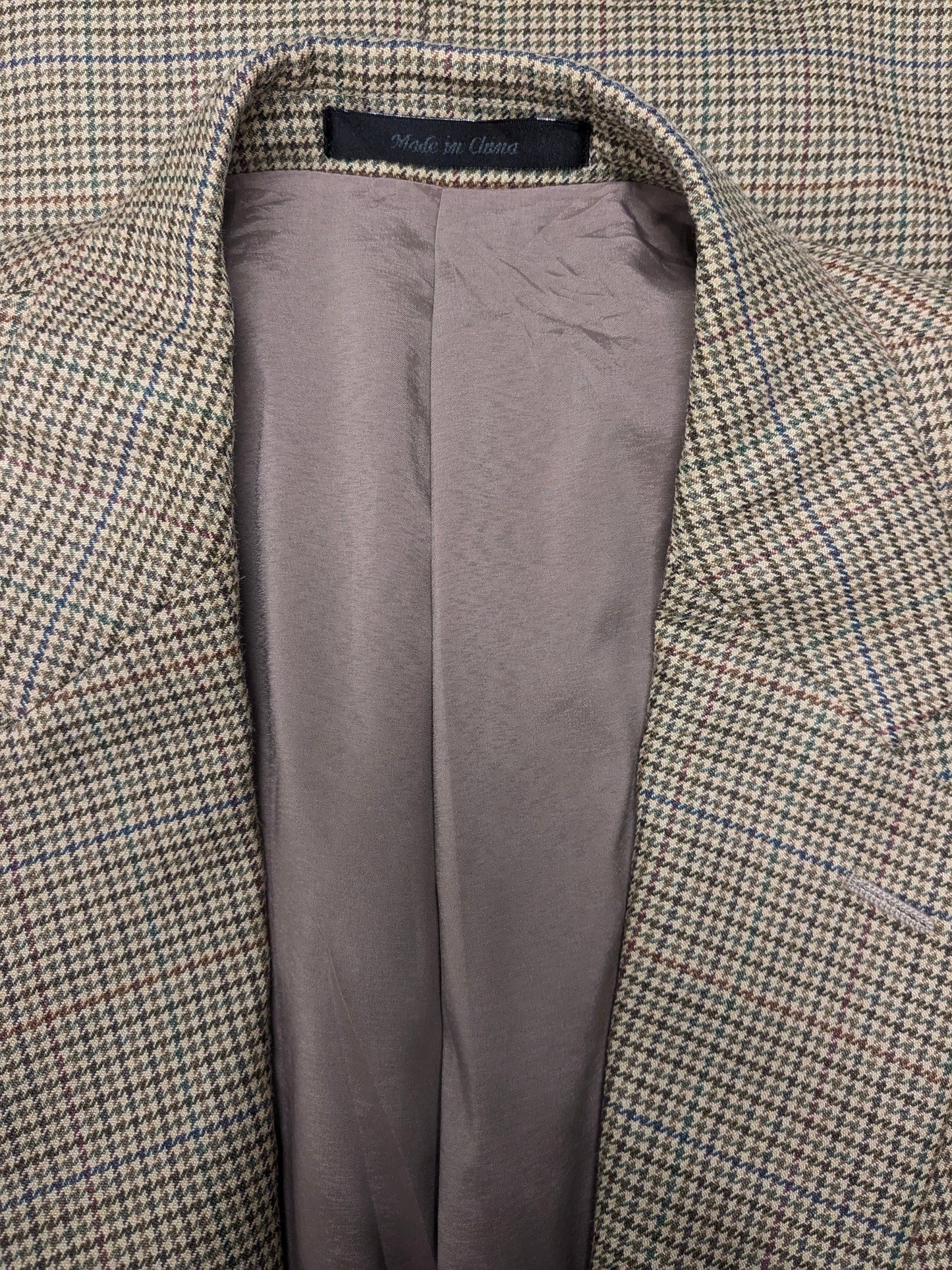 Lauren Ralph Lauren Linnen Wollen colbert. Beige Bruin Groen motief. Maat 48 / M.