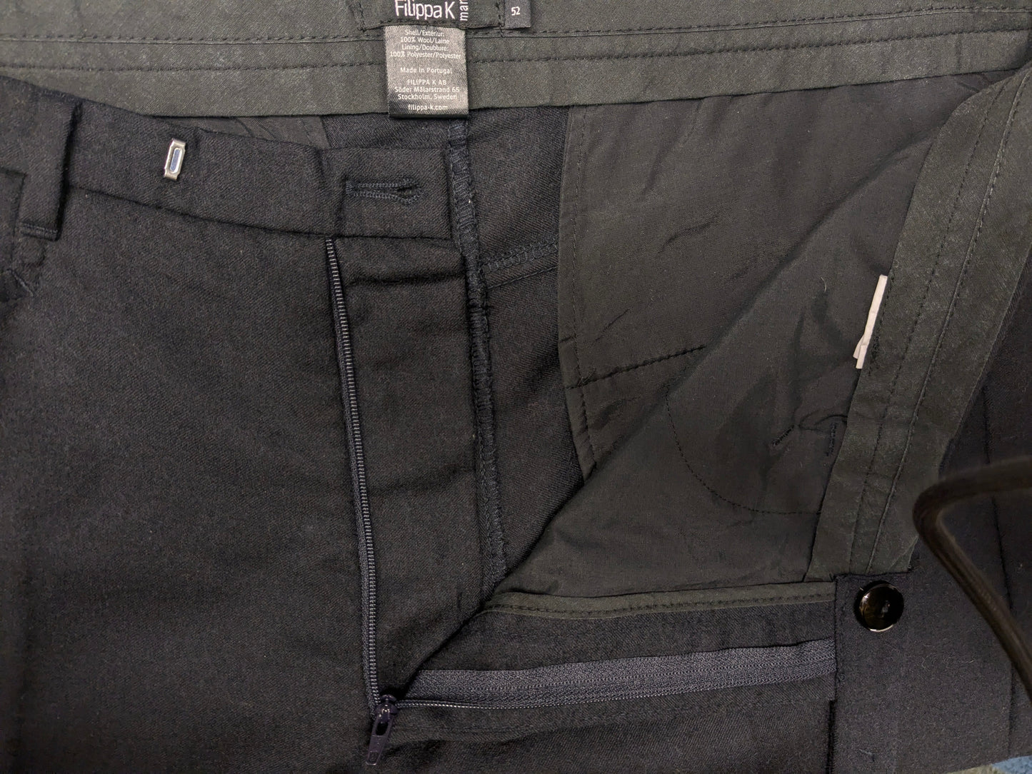 Filippa K Man Wollen pantalon / broek. Donker Grijs gekleurd. Maat 52 / L.