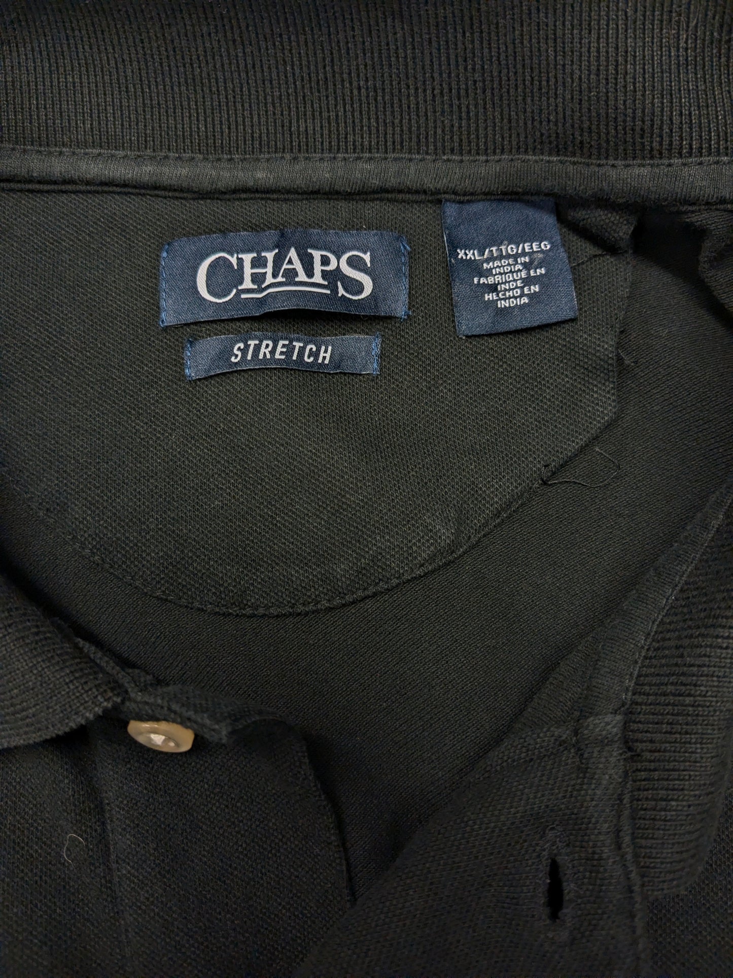 Chaps polo. Zwart gekleurd. stretch. Maat 2XL / XXL.