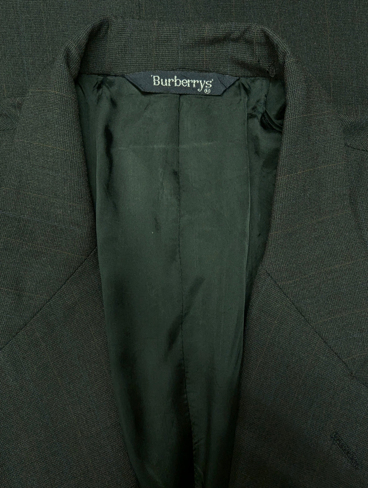 Vintage Burberrys' Wollen colbert. Grijs Bruin geruit. Maat 52 / L.