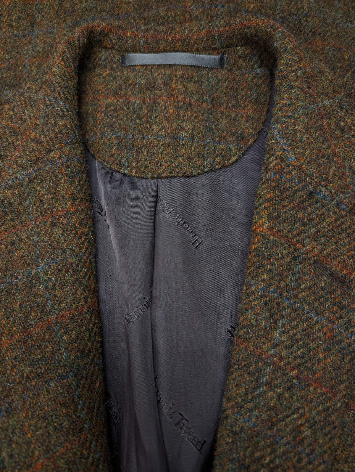 Walbusch Harris Tweed colbert. Groen Bruin Rood Blauw motief. Maat 56 / XL.