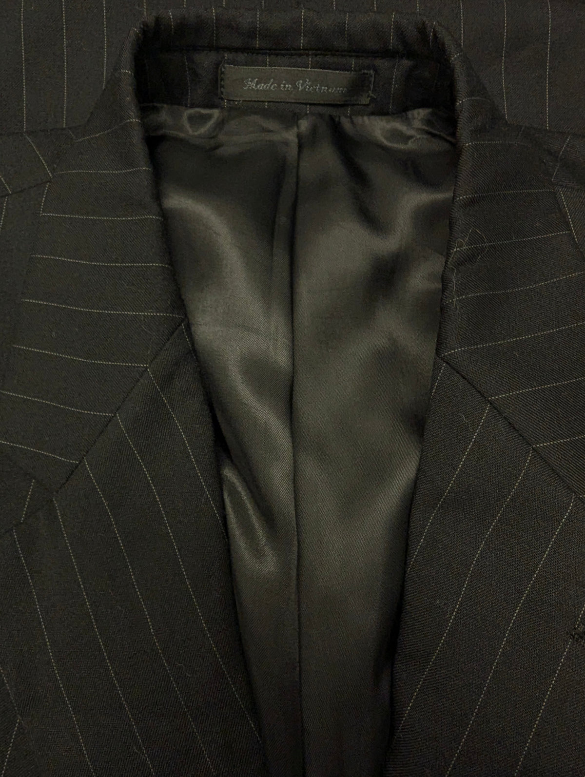 Chaps colbert. Zwart Grijze kruitstreep. Maat 56 / XL. #837.