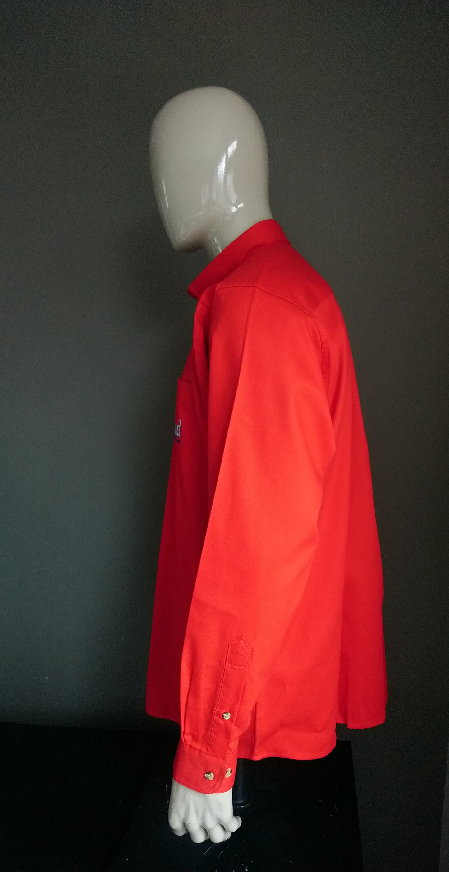 Bud / Budweiser "Rey de la cerveza". Color rojo. Tamaño xl. tela más gruesa. ¡¡Nuevo!!