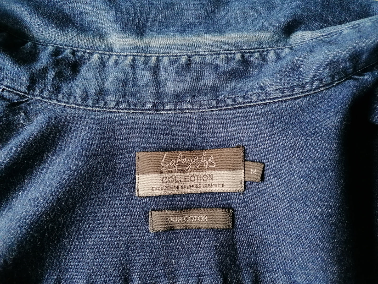 Galeries Lafayette Shirt. Motif de damier bleu. Taille M.