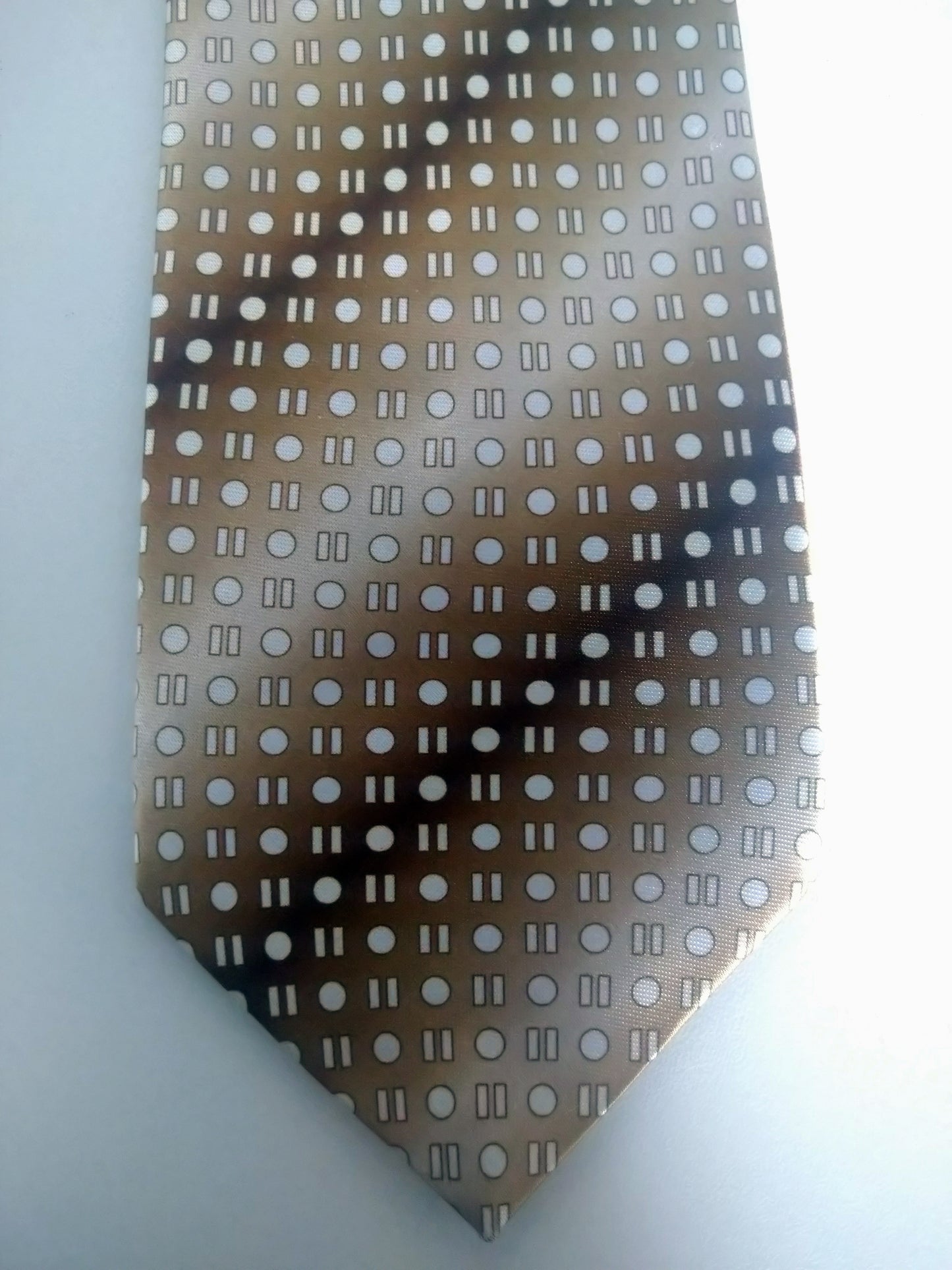 Cravate jiao. Gold brun rayé. Polyester