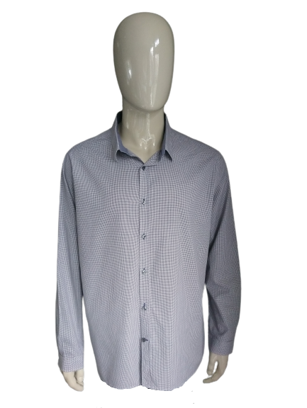 Jasper Conran shirt. Blue brown white motif. Size XXL
