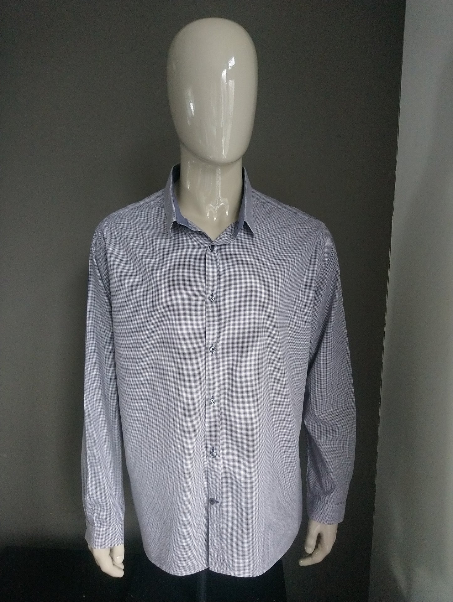 Jasper Conran shirt. Blue brown white motif. Size XXL