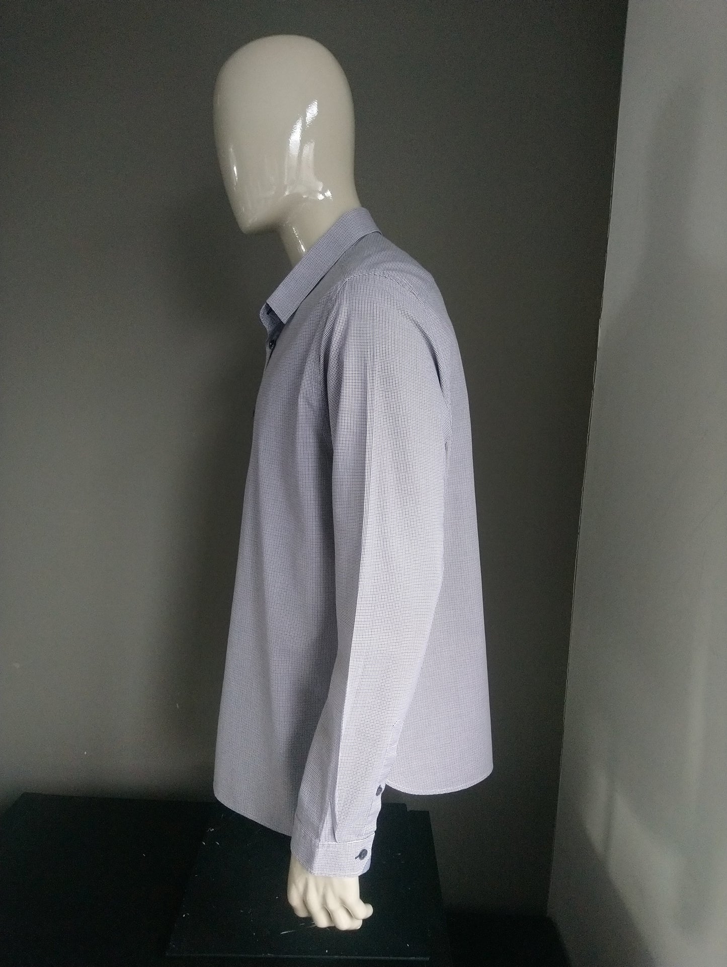 Jasper Conran shirt. Blue brown white motif. Size XXL