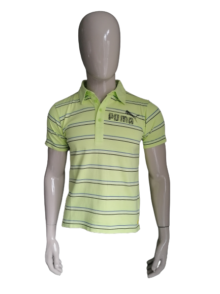 Polo Puma. Motif rayé jaune. Taille S.