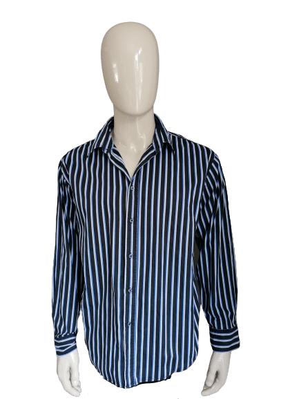 Atlas pour chemise pour hommes. Wart Blue raye. Taille XL