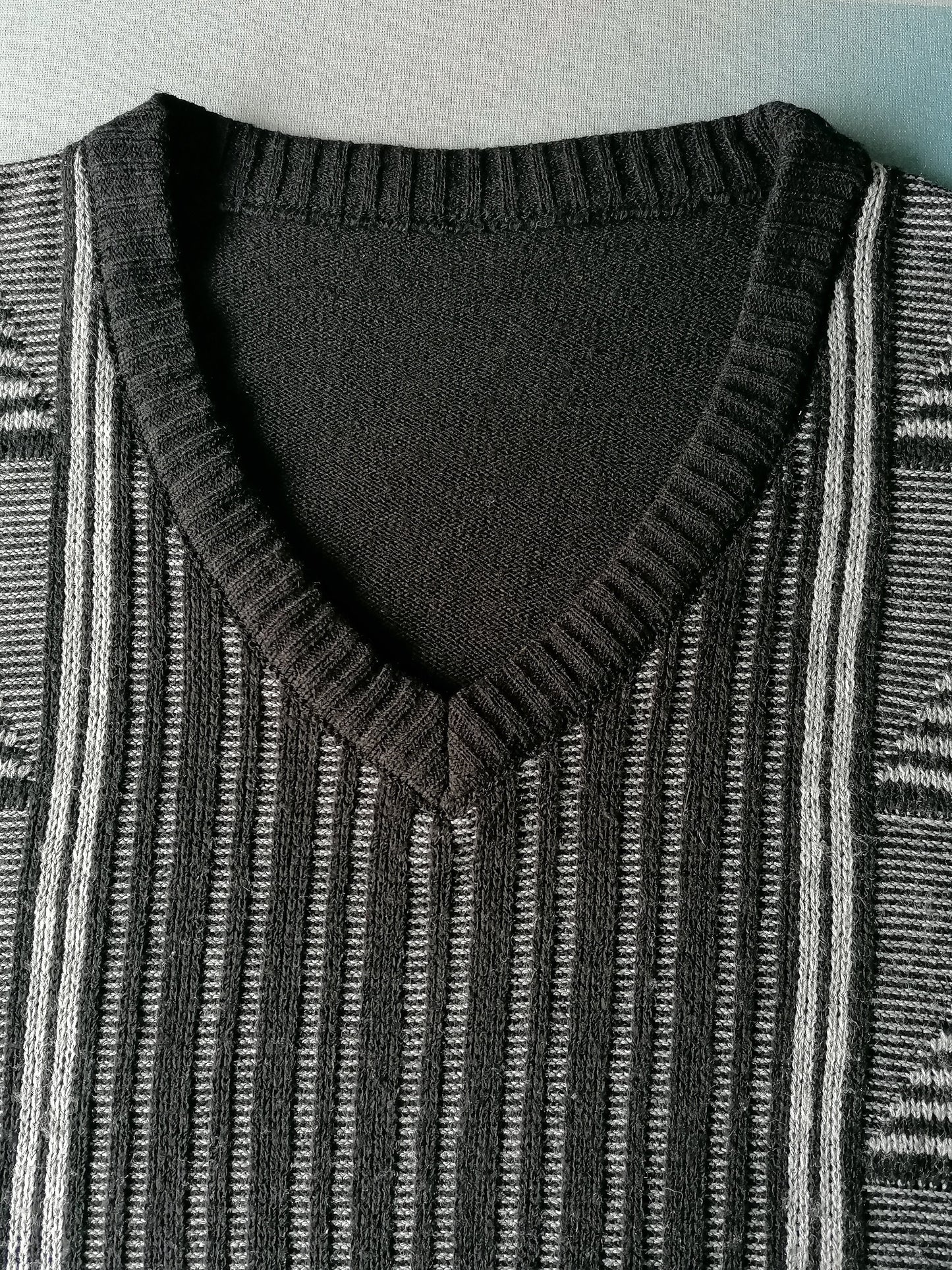 Spencer / slipper vintage. Motivo bianco nero. Taglia XXL / 2XL