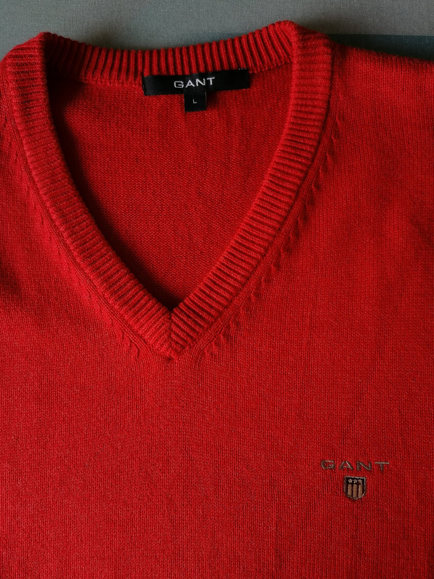 Gant Cotton Spencer / Sligover. Rouge coloré. Taille L.