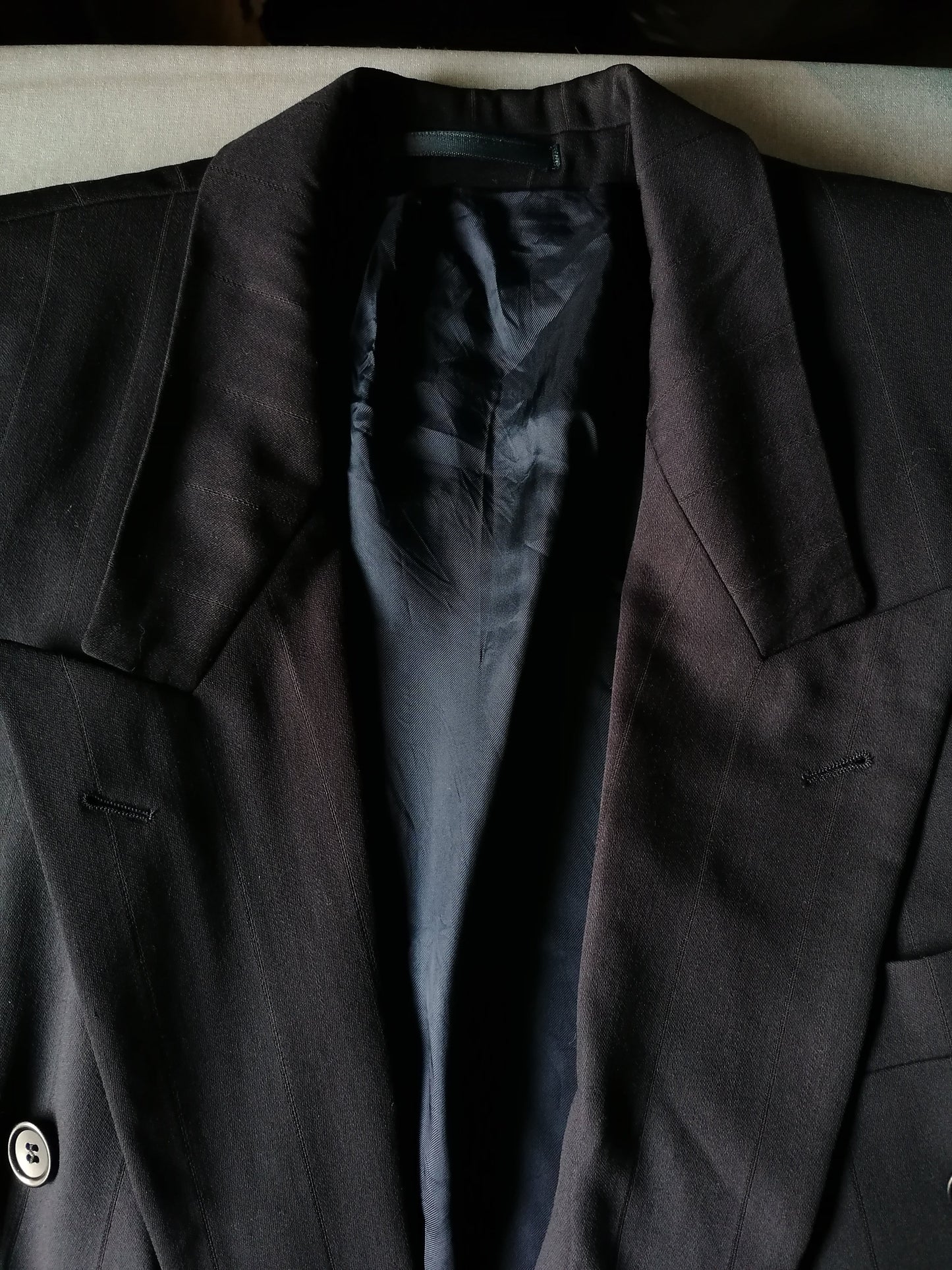 Strellson Woolen Colbert vintage a doppio petto. Strisce blu scuro. Taglia 25.