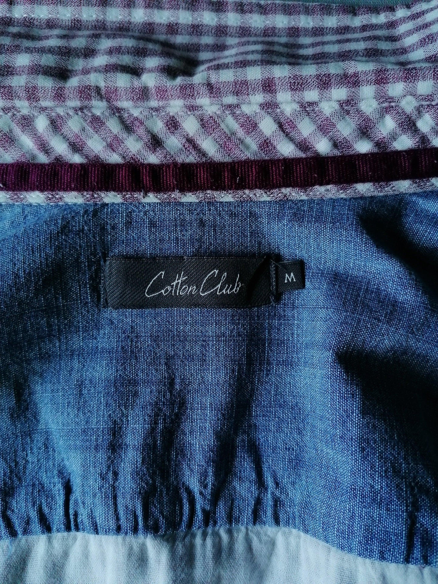 Cotton Club Flanellen overhemd. Rood Wit geblokt. Maat M. - EcoGents