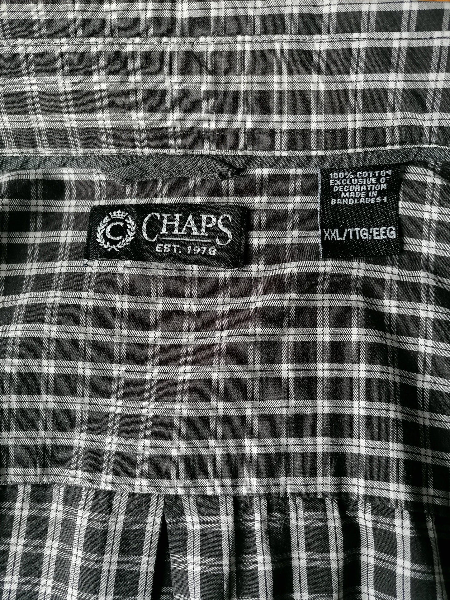 Chaps overhemd. Zwart Wit geblokt. Maat XXL / 2XL - EcoGents