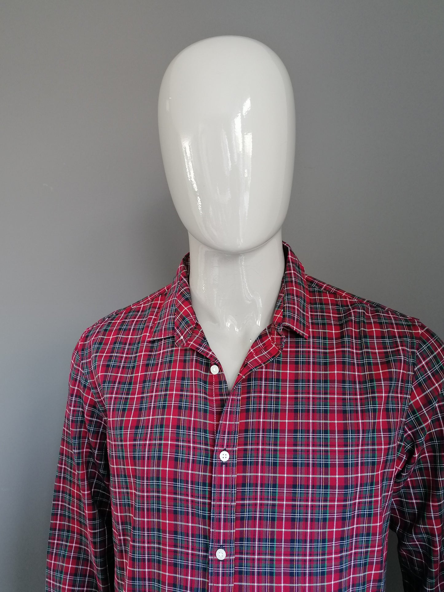 Nous chemise de mode. Vert jaune vert rouge. Taille xl.