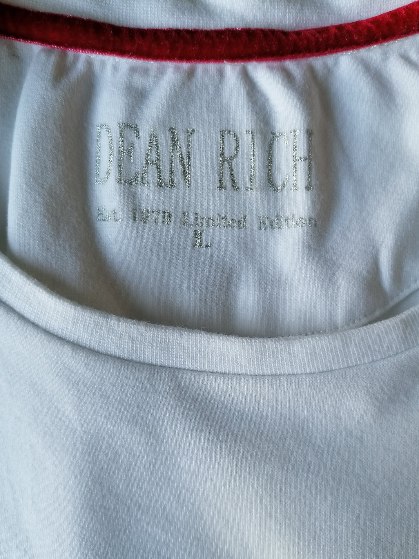 Dean Rich "Limited Edition" shirt. White with Bruce Lee print. Size L.