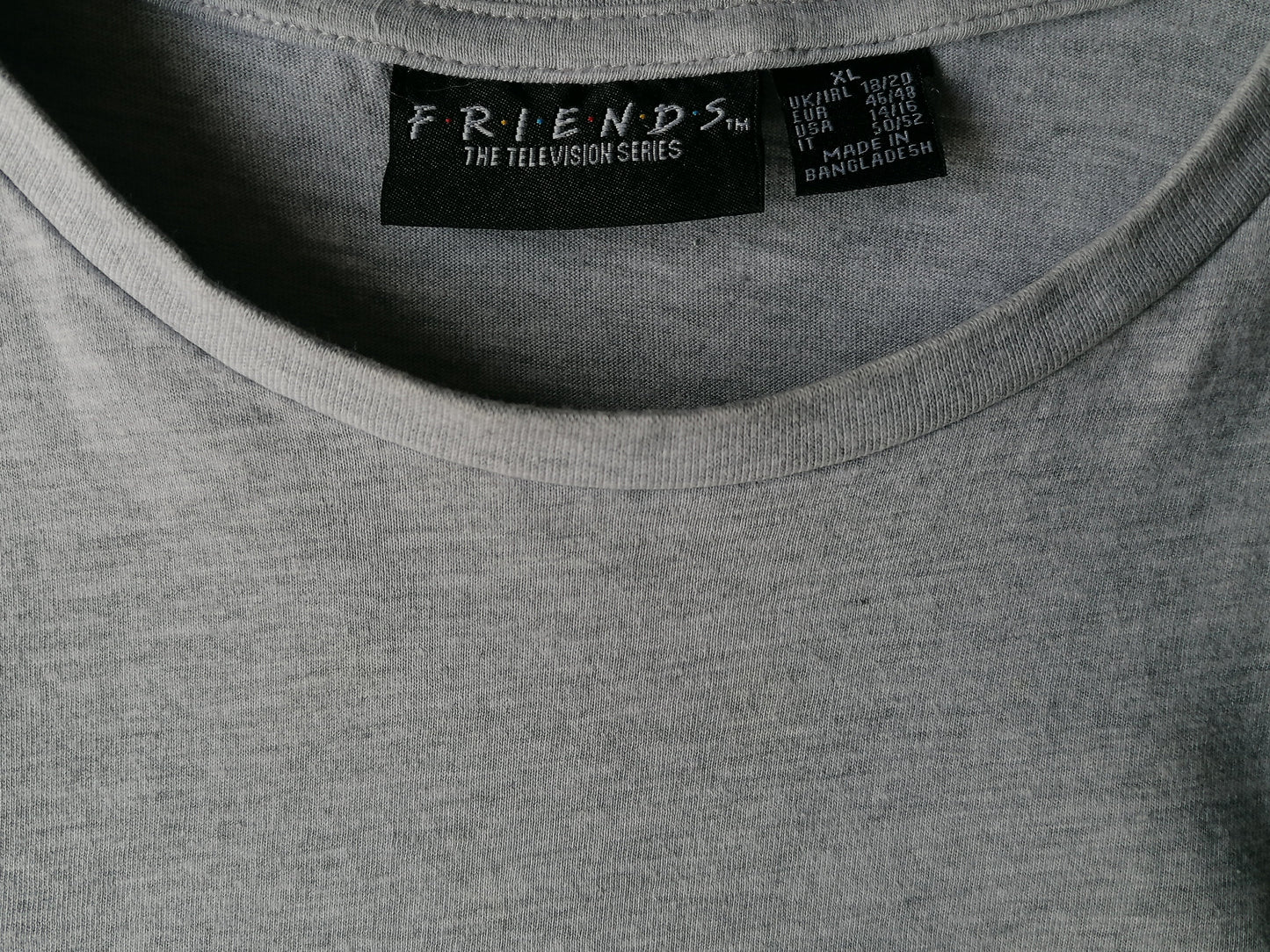 Vintage Original Friends shirt "Holiday Armadillo". Grijs met opdruk. Maat XL.