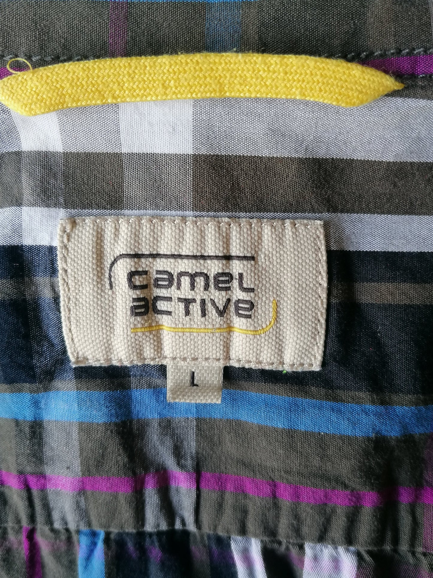 Camel Active overhemd. Groen Blauw Paars geruit. Maat L.