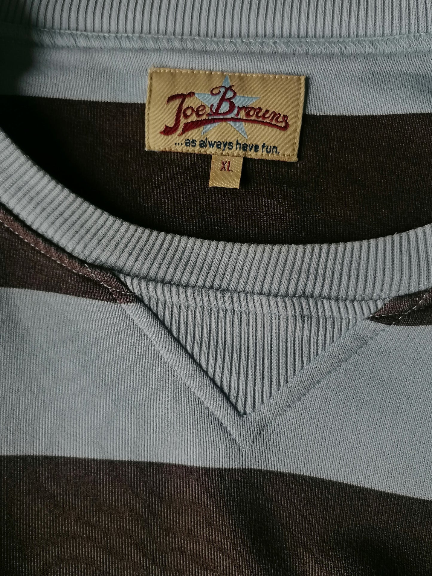 Maglione Joe Browns. A strisce blu marrone. Taglia XL.