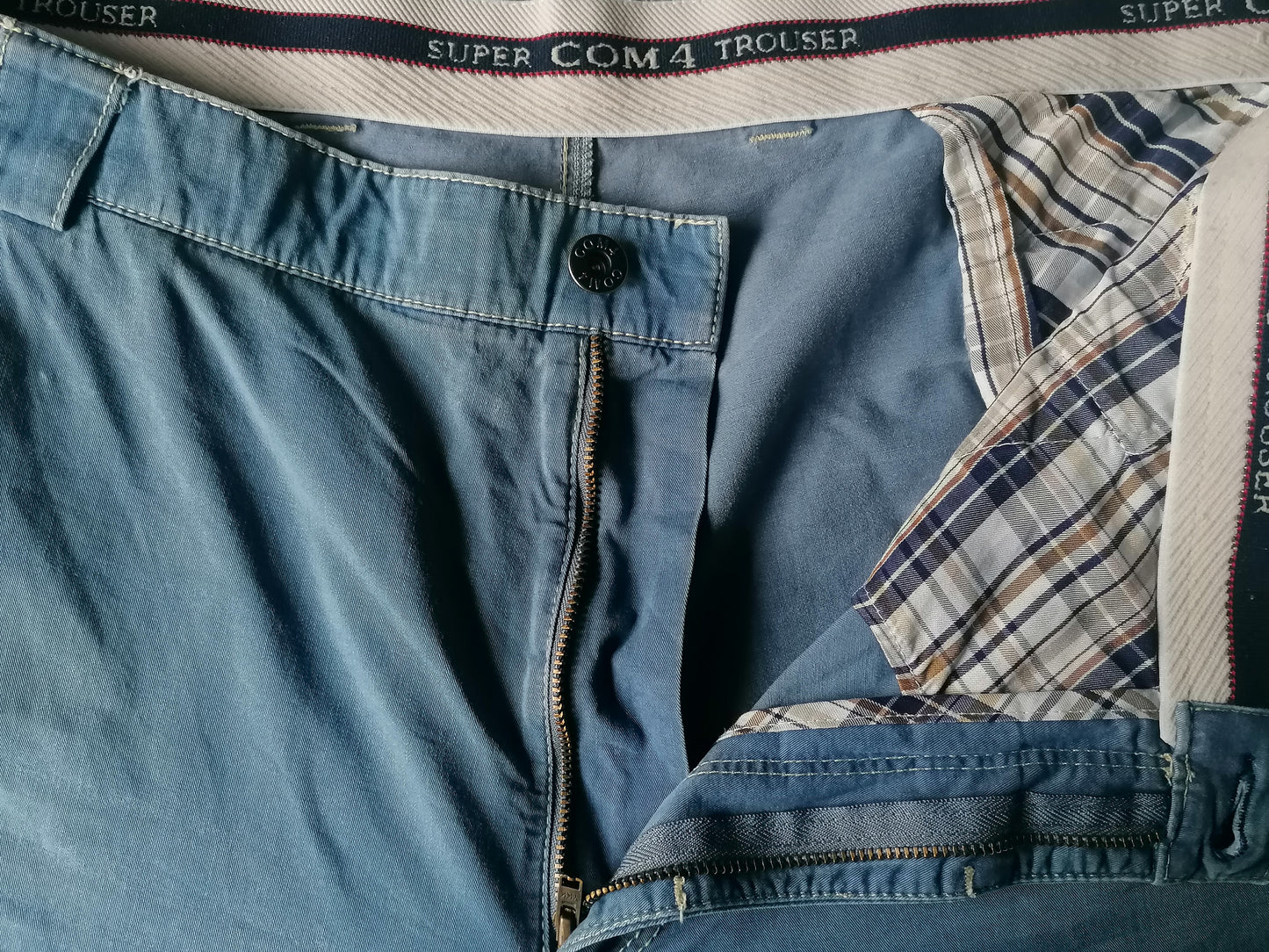 COM4 broek / pantalon. jeans-look. Blauw gekleurd. Maat 29 (58 / XL)