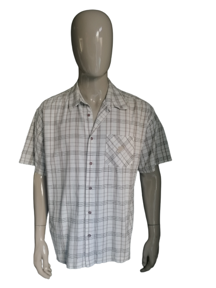 Camisa FIla Vintage manga corta. Beige Green revisado. Talla L.