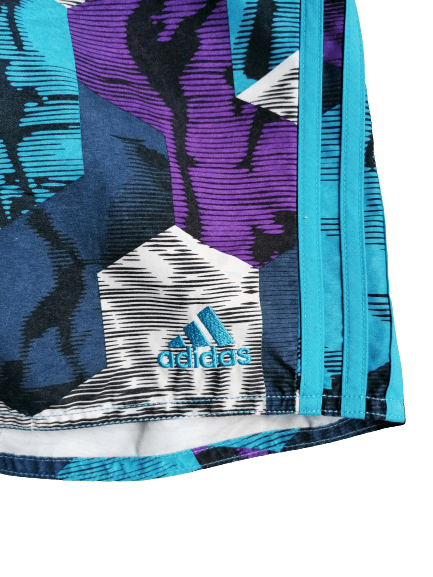 Adidas zwembroek. Blauw Wit Paars gekleurd. Maat S. - EcoGents