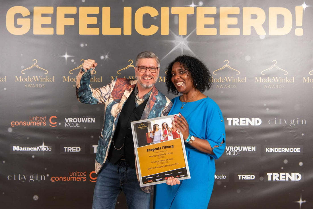 Fred en Amy van EcoGents bij de Modewinkel Awards 2024