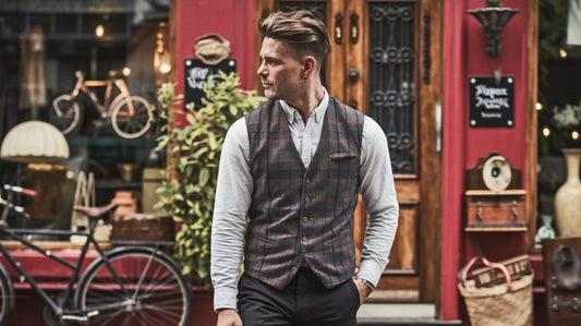Heren gilet modern gecombineerd met overhemd en pantalon