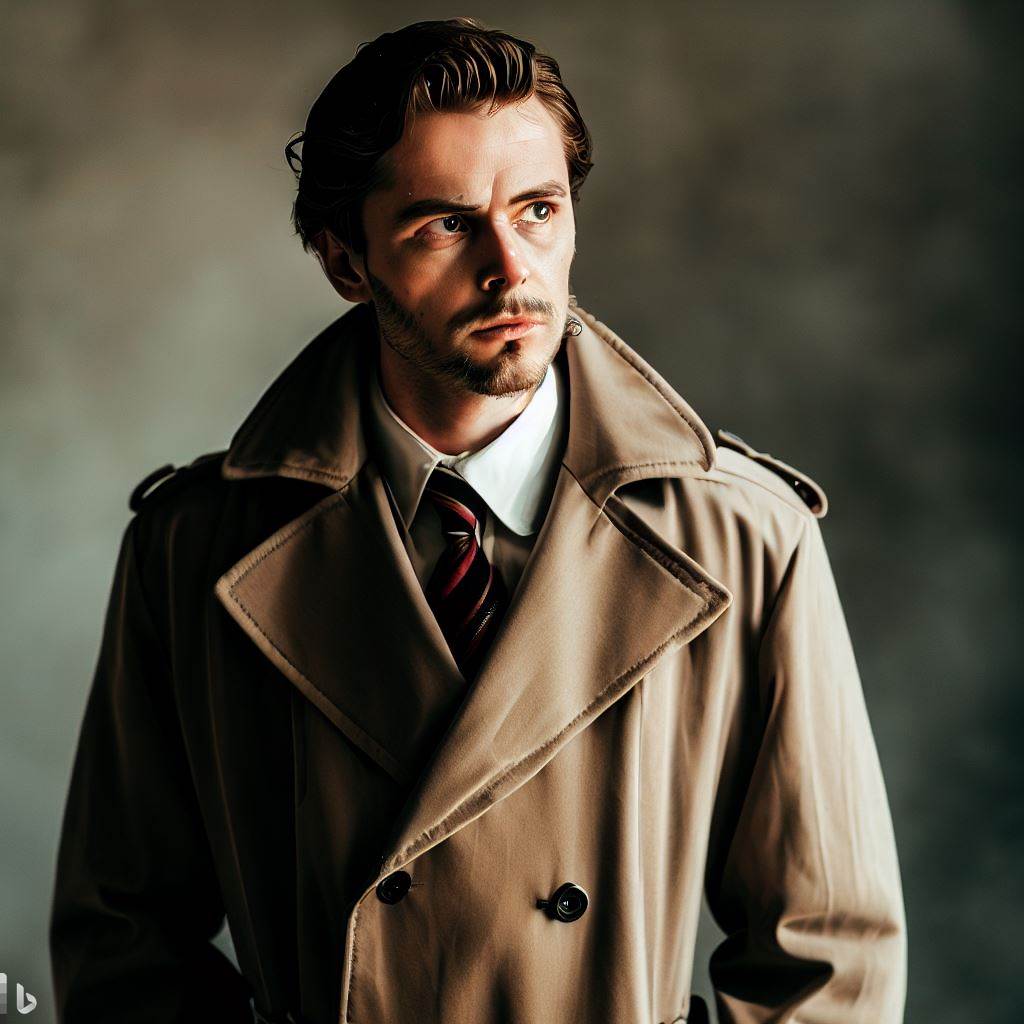 Vintage trenchcoat voor heren met klassieke ceintuur