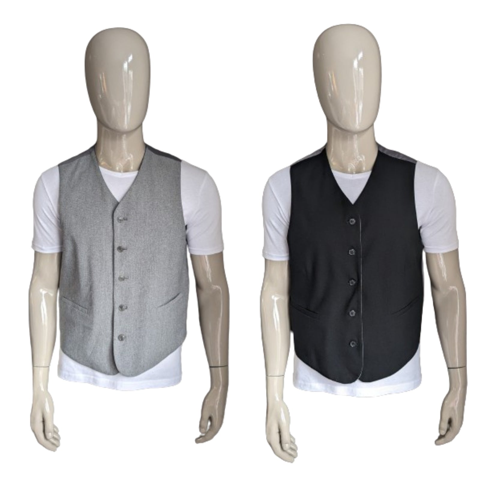 Dubbelzijdig gilet. een Zwart en Grijs exemplaar. Maat 52 / L.