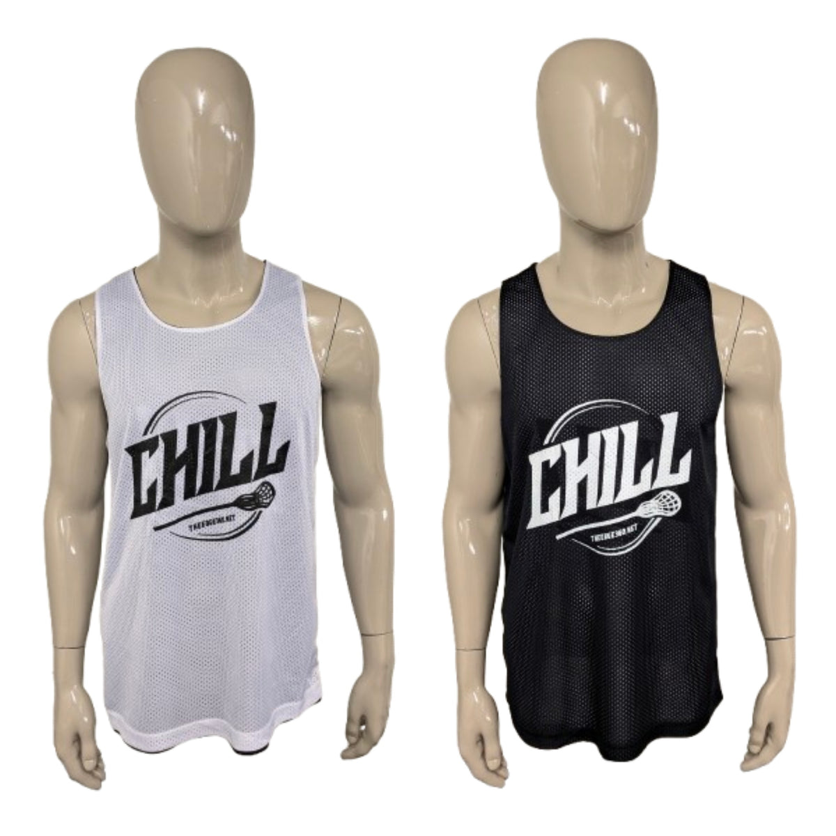 Chilliges Sportshirt / Singlet. Doppelseitig schwarz-weiß gefärbt. Größe L.