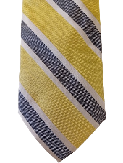 Cravatta in seta – gialla con righe – stile fresco e classico – Jay Pee Originals