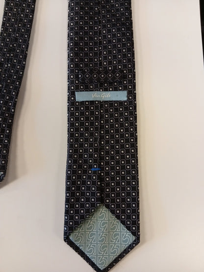 Cravatta in seta – disegno scuro – stile sobrio ed elegante – Van Gils
