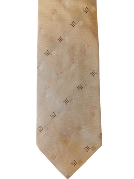 Silk tie – beige with subtle pattern – timeless style – Van Gils