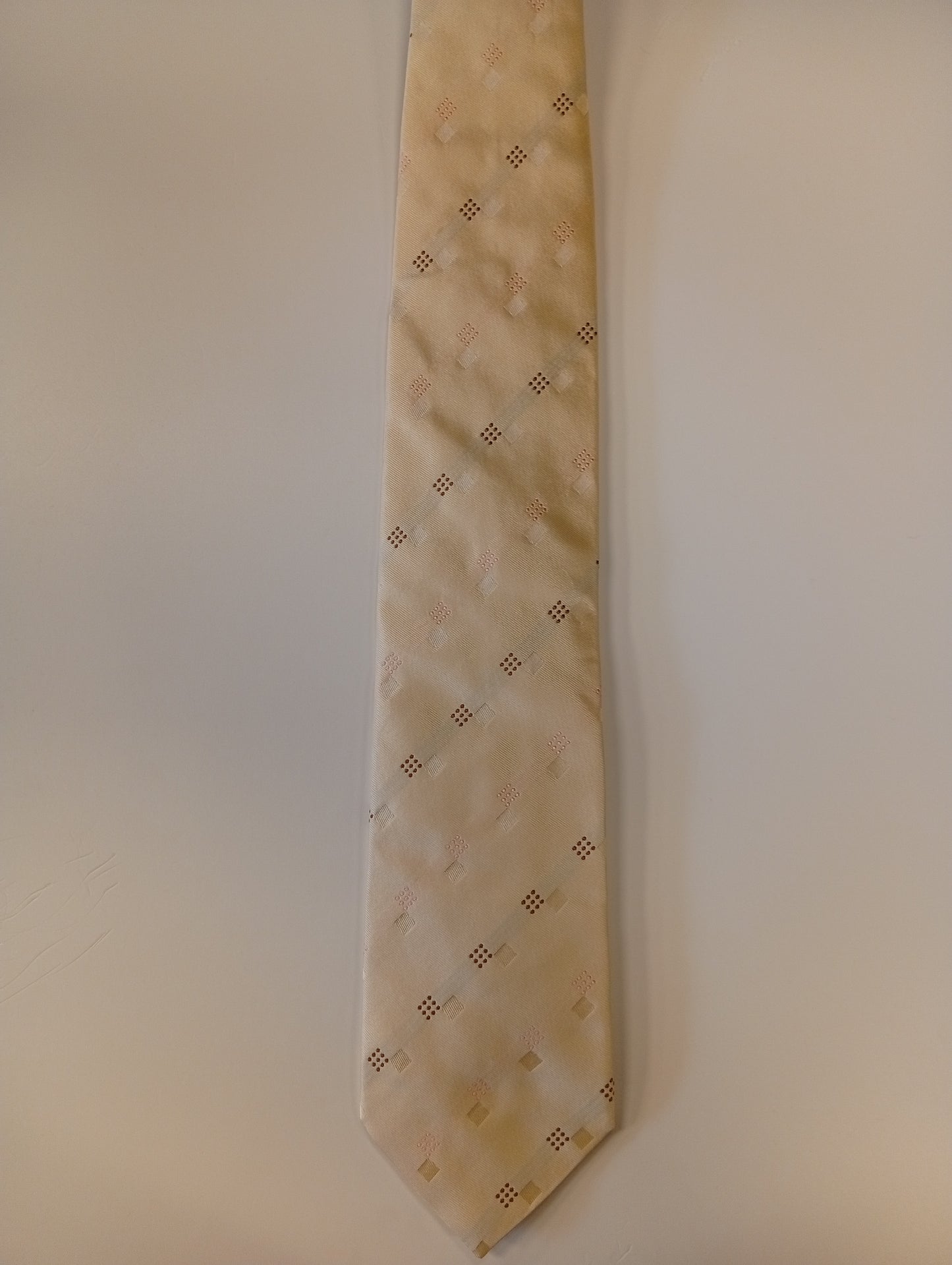 Cravatta in seta – beige con motivo discreto – stile senza tempo – Van Gils
