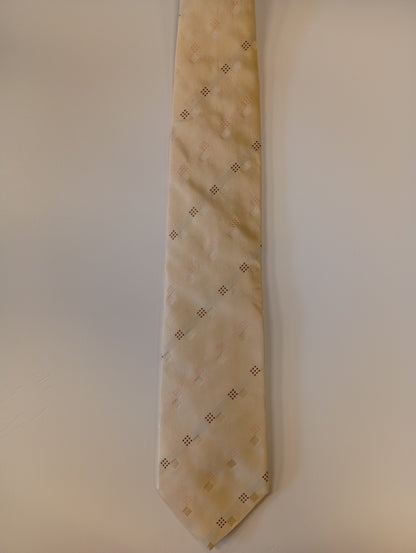 Cravatta in seta – beige con motivo discreto – stile senza tempo – Van Gils