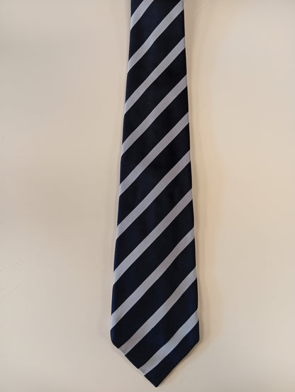 Silk tie – dark blue with stripes – business look – Gentiluomo