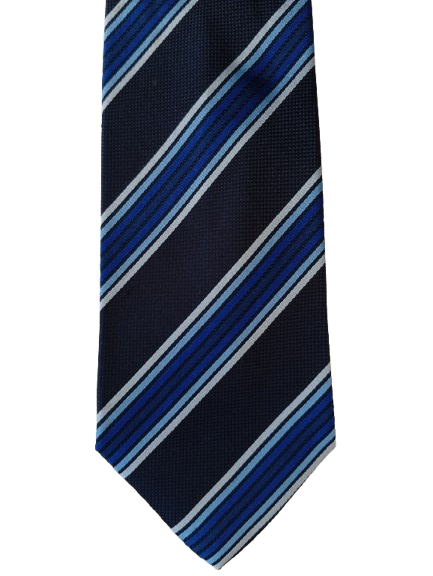 Silk tie – dark blue with stripes – timeless style – Alveare