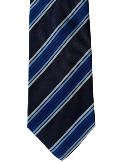Corbata de seda – azul oscuro con rayas – estilo atemporal – Alveare