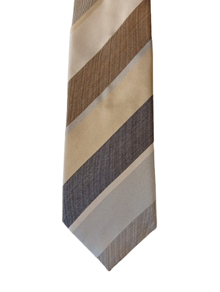 Cravate en soie – rayures marron – style classique – Altio