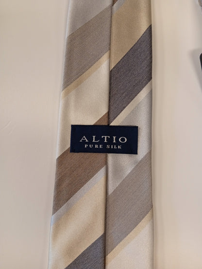 Silk tie – brown stripes – classic style – Altio