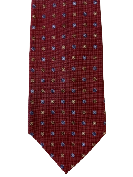 Silk tie – burgundy with pattern – classic look – John Edward
