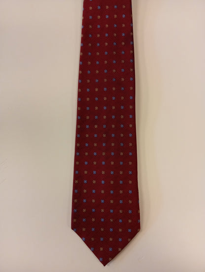 Cravatta in seta – bordeaux con fantasia – look classico – John Edward