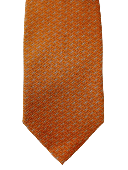 Corbata de seda italiana – naranja cálido – estilo potente y lujoso – Ermenegildo Zegna