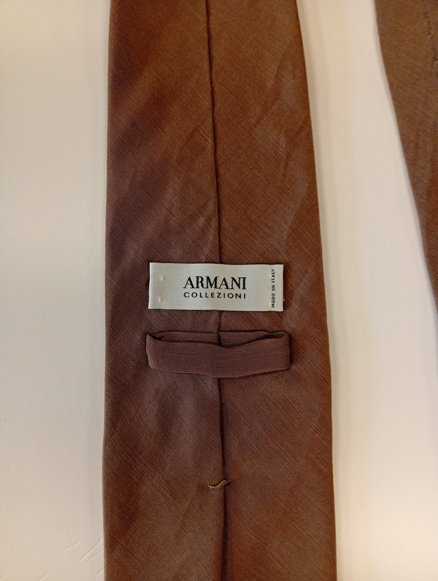 Italian silk tie – brown – calm, timeless look – Armani Collezioni