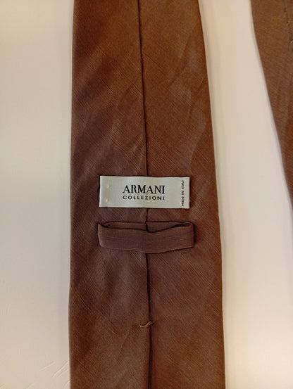 Italian silk tie – brown – calm, timeless look – Armani Collezioni