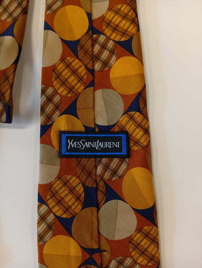 Vintage silk tie – striking pattern – characterful, classic style – Yves Saint Laurent