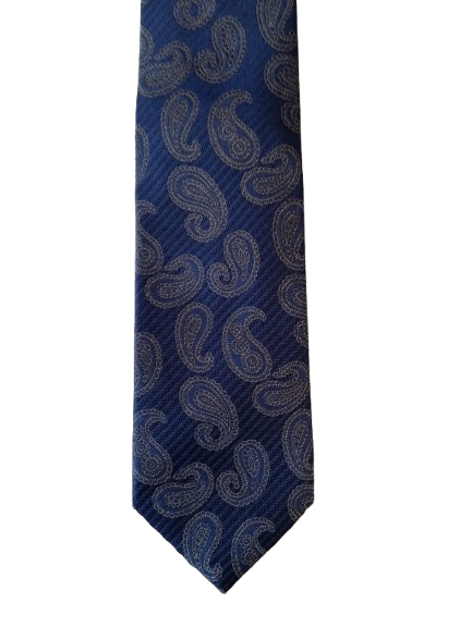 Italienische Seidenkrawatte – dunkelblaues Design – raffinierter, luxuriöser Look – Corneliani