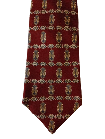 Vintage silk tie – burgundy with pattern – classic luxury – Giorgio Armani